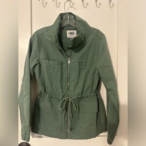 OLD NAVY zip up jacket with drawstring cinch belt
